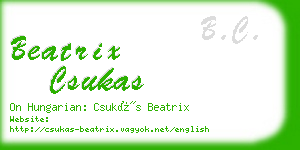 beatrix csukas business card